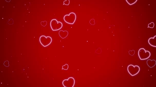 Animazione Testo Bianco Felice San Valentino Forma Cuore Rosso Con — Video Stock