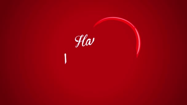 Animație Text Alb Fericit Valentines Formă Inimă Roșie Fundal Roșu — Videoclip de stoc