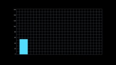 Animation colorful vertical square bar graph object for infographic isolate on black background. 