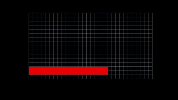 黒の背景にインフォグラフィック分離のためのアニメーションカラフルな水平正方形の棒グラフオブジェクト — ストック動画