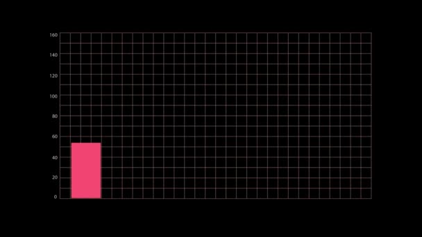 黒の背景にインフォグラフィック分離のためのアニメーションカラフルな垂直正方形の棒グラフオブジェクト — ストック動画
