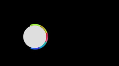 Animation colorful 5 step timeline infographic isolate on black background.