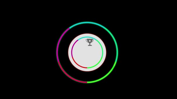 Animation Colorful Step Timeline Infographic Isolate Black Background — Vídeo de Stock