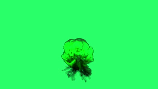 Animation Green Flames Fire Bombs Effects Isolate Green Screen — Vídeo de Stock
