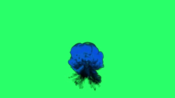 アニメーション青い炎の爆弾効果は 緑の画面上に隔離 — ストック動画
