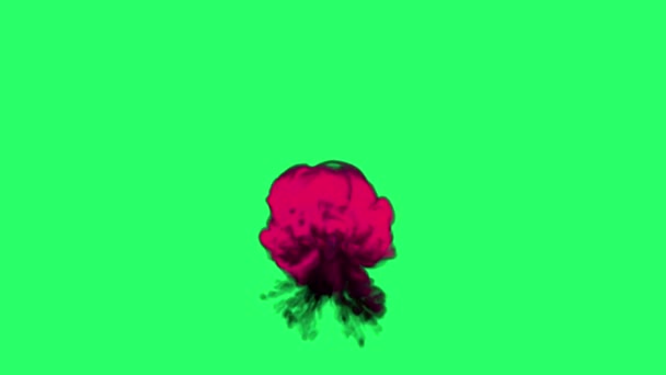 Анимация Красное Пламя Огонь Бомбы Эффекты Изолировать Зеленом Экране — стоковое видео