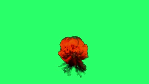 Эффекты Огненных Бомб Анимации Изолировать Зеленом Экране — стоковое видео