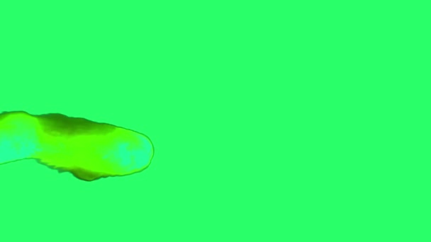 Анимация Зеленое Пламя Огонь Бомбы Эффекты Изолировать Зеленом Экране — стоковое видео
