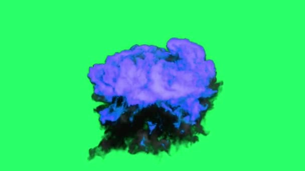 Анимация Голубое Пламя Огонь Бомбы Эффекты Изолировать Зеленом Экране — стоковое видео