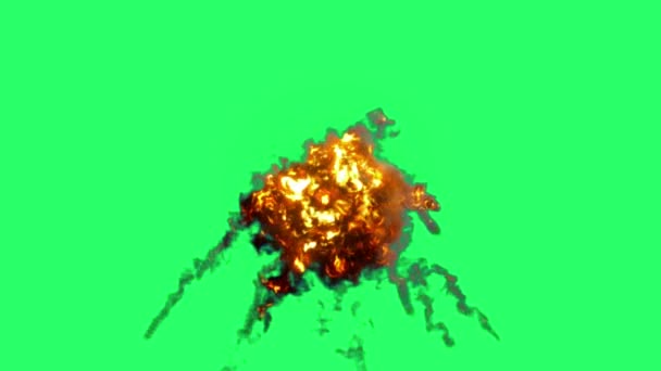 Animation Flames Fire Bombs Effects Isolate Green Screen — Stock videók