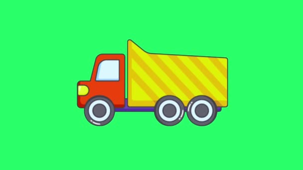 Animation Truck Isolate Green Screen — Video Stock