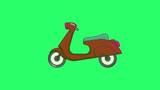 Animation Motorcycle Isolate Green Screen — Stock Video