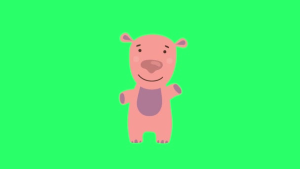 Animation Cow Isolate Green Screen — Stockvideo
