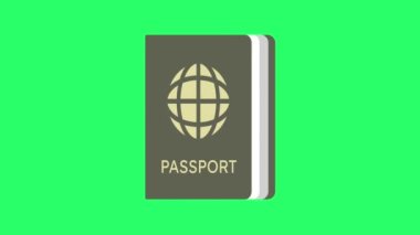 Canlandırma pasaportu yeşil arkaplanda izole edildi.