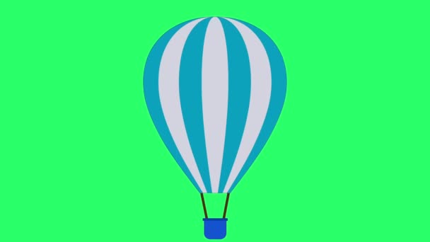Animace Modrý Balón Izolovat Zeleném Pozadí — Stock video