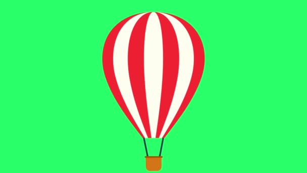 Animatie Rode Ballon Isoleren Groene Achtergrond — Stockvideo