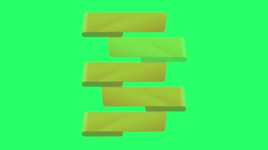 Animation orange space bar 5 step for infographic timeline template on green background.