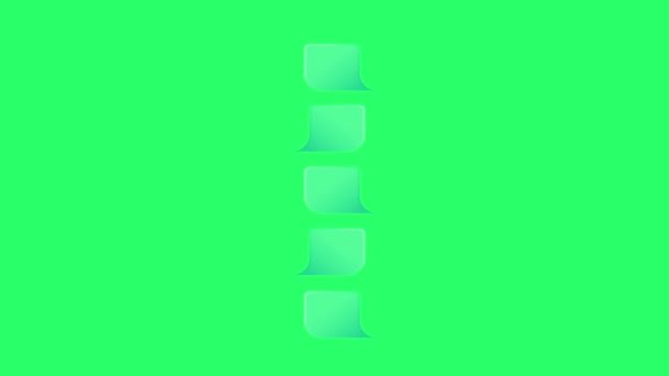 动画绿色和白色空格键5步用于绿色背景的信息时间表模板 — 图库视频影像