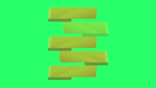 动画橙色空格键5步用于绿色背景的信息时间表模板 — 图库视频影像