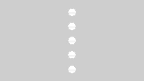 アニメーション赤と白のスペースバーグレーの背景にインフォグラフィックタイムラインテンプレートの5ステップ — ストック動画