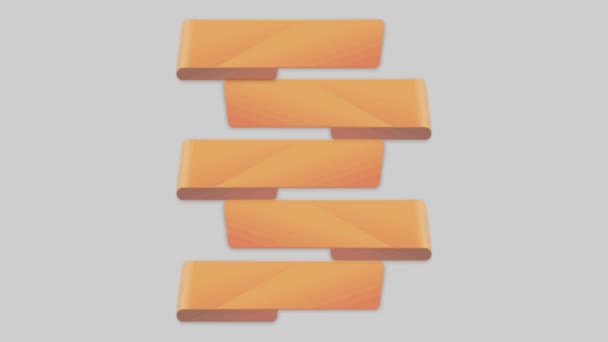 动画橙色空格键5步 用于灰色背景下的信息时间表模板 — 图库视频影像