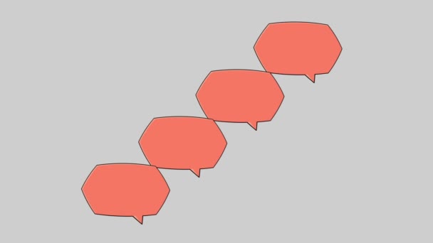 Анімація Червоного Пробілу Крок Інфографічного Шаблону Часової Лінії Сірому Фоні — стокове відео