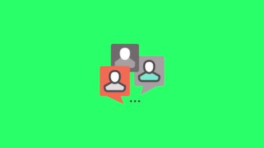 Animation icon for infographic design on green background.