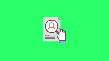 Animation icon for infographic design on green background.