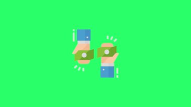 Animation icon for infographic design on green background.