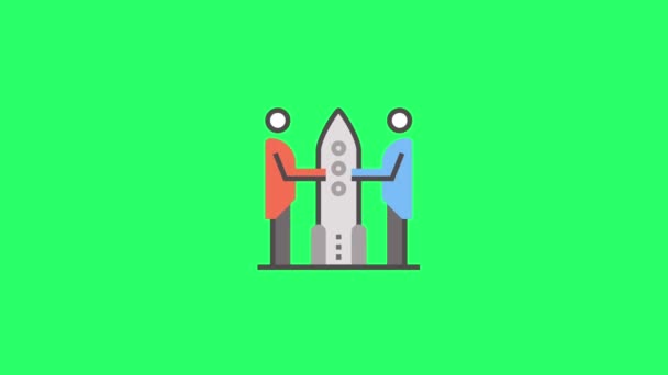 Icono Animación Para Diseño Infográfico Sobre Fondo Verde — Vídeos de Stock