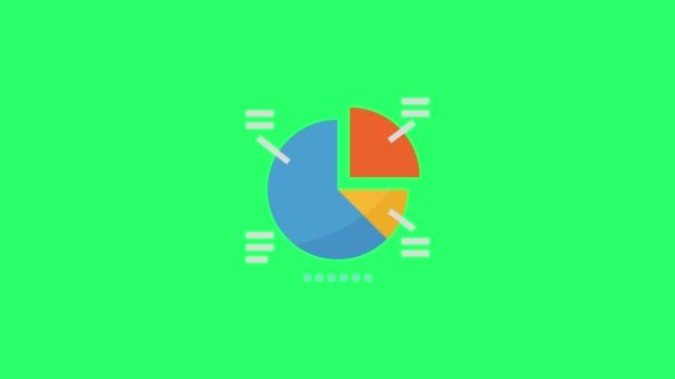 Ícone Animação Para Design Infográfico Fundo Verde — Vídeo de Stock