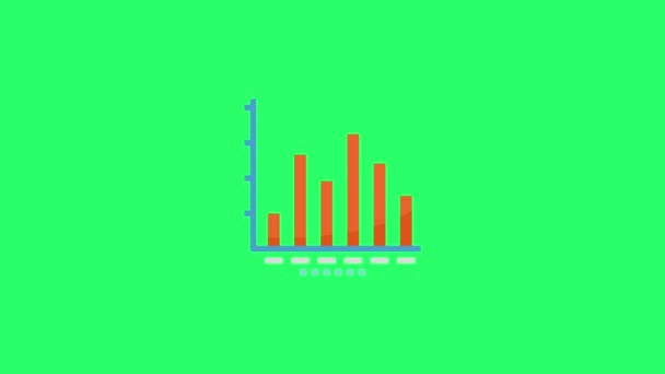 Animation Icon Infographic Design Green Background — Stockvideo