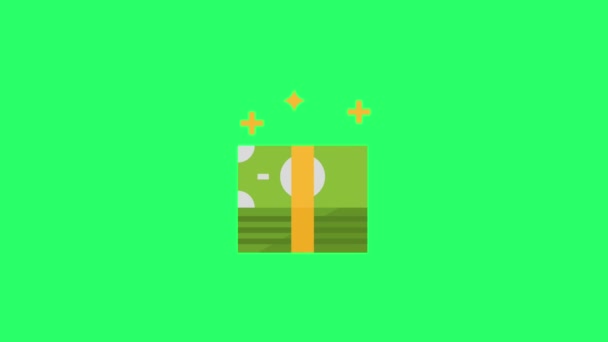 Animation Icon Infographic Design Green Background — 图库视频影像