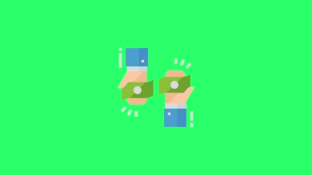 Ikona Animacji Projektowania Infograficznego Zielonym Tle — Wideo stockowe