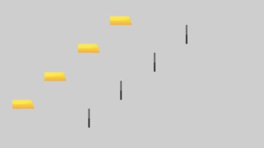 Gri arkaplan üzerindeki bilgi zaman çizelgesi şablonu için animasyon siyah ve sarı boşluk çubuğu 5 adım.