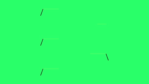 アニメーション黒と黄色のスペースバー緑の背景にインフォグラフィックタイムラインテンプレートの5ステップ — ストック動画