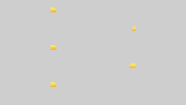 アニメーション黒と黄色のスペースバーグレーの背景にインフォグラフィックタイムラインテンプレートの5ステップ — ストック動画