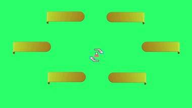 Animation yellow space bar 6 step for infographic timeline template on green background.