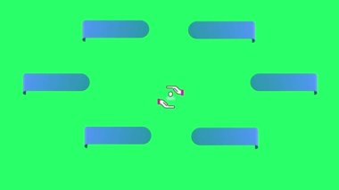 Animation blue space bar 6 step for infographic timeline template on green background.