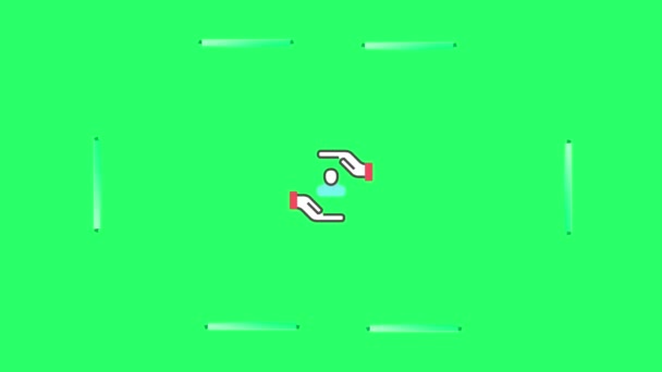 緑の背景にインフォグラフィックタイムラインテンプレートのためのアニメーション緑のスペースバー6ステップ — ストック動画
