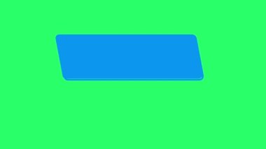 Animation blue white text box with mouse cursor isolate on green background.