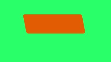 Animation orange white text box with mouse cursor isolate on green background.