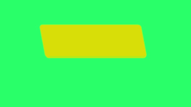 Animation Yellow White Text Box Mouse Cursor Isolate Green Background — Video Stock
