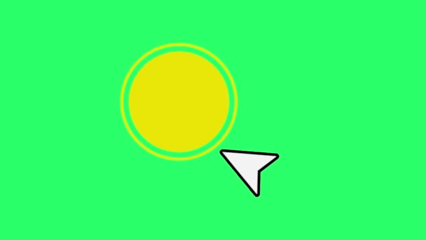 Animation Yellow Text Box Mouse Cursor Isolate Green Background — Video Stock