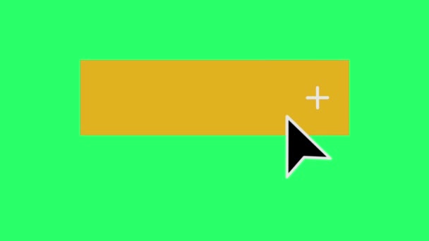 Animation Orange Text Box Mouse Cursor Isolate Green Background — 비디오