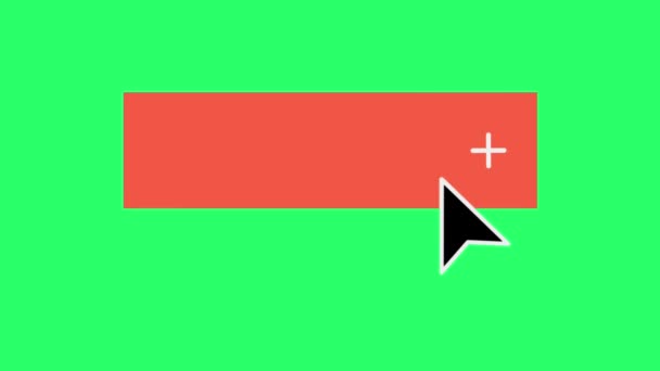 Animation Red Text Box Mouse Cursor Isolate Green Background — Wideo stockowe