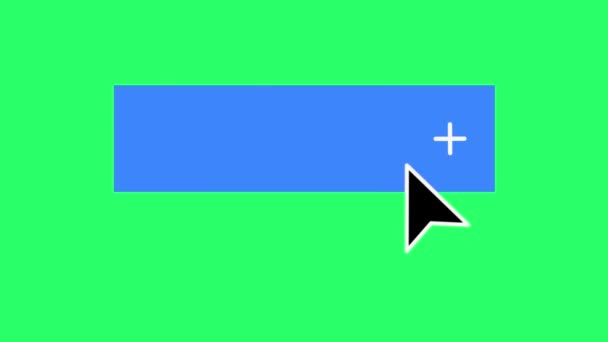 Animation Blue Text Box Mouse Cursor Isolate Green Background — 비디오