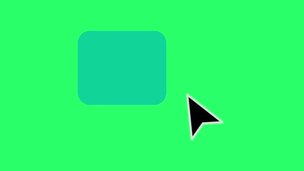 Animation Green Text Box Mouse Cursor Isolate Green Background — Video