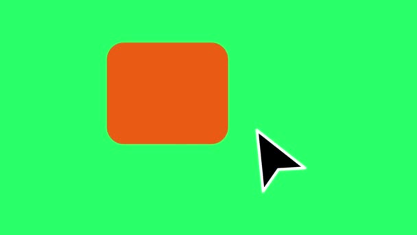 Animation Red Text Box Mouse Cursor Isolate Green Background — Stockvideo