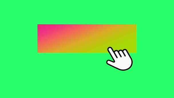 Animatie Geel Tekstvak Met Muiscursor Isoleren Groene Achtergrond — Stockvideo